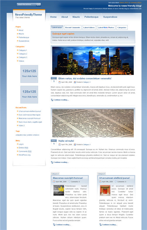 News Friendly WordPress Theme