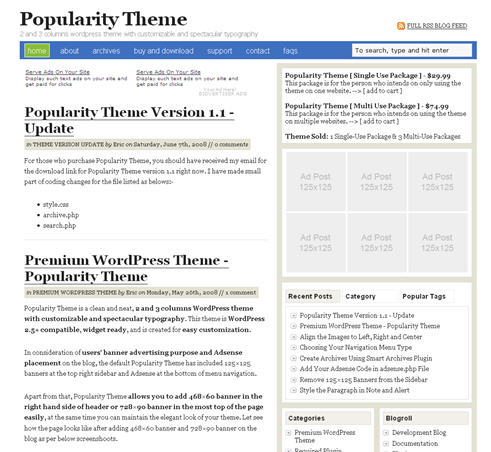 popularity-theme Popularity Premium WordPress Theme