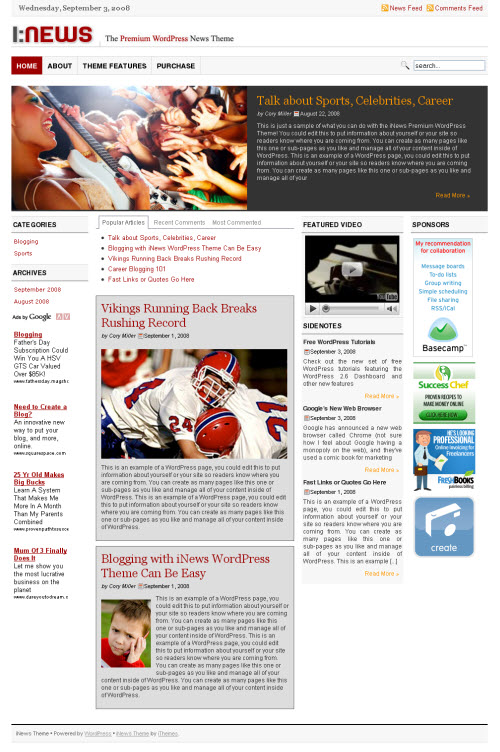 inews-theme inews wordpress theme