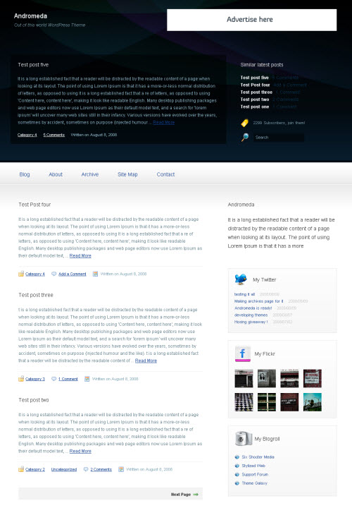 Andromeda wordpress theme