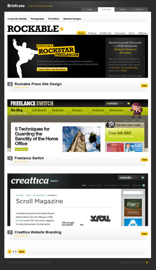 briefcase-theme2 Briefcase theme porfolio page