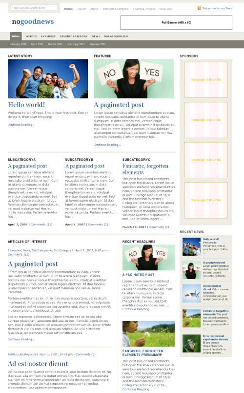 no good news wordpress theme
