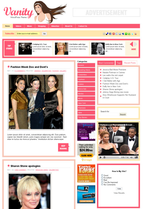 vanity-wordpress-theme vanity wordpress theme