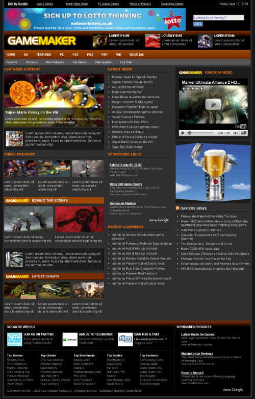 gamemaker-theme gamemaker wordpress theme