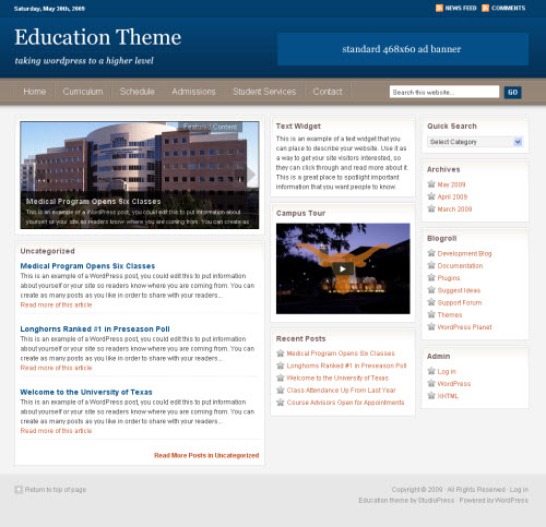 education-theme studiopress education theme