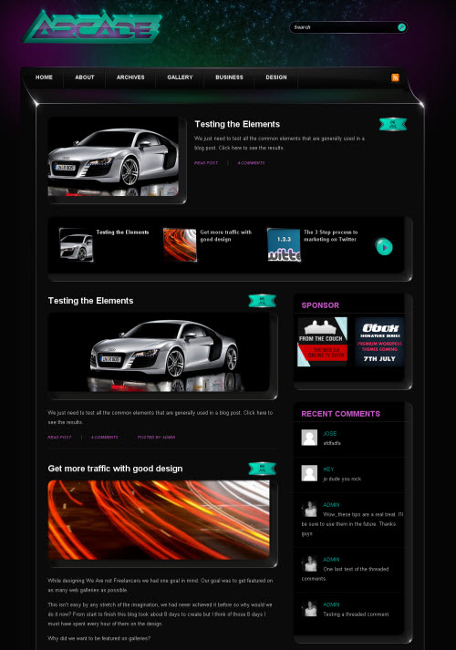 arcade wordpress theme
