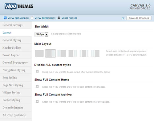 canvas-layout canvas layout options