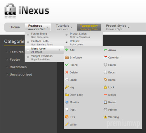 nexus-menu wordpress fusion menu