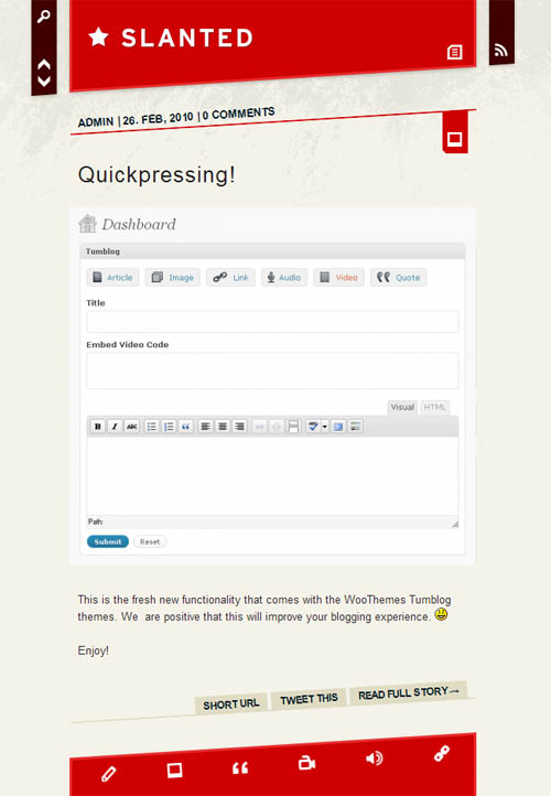 slanted-theme microblog wordpress theme