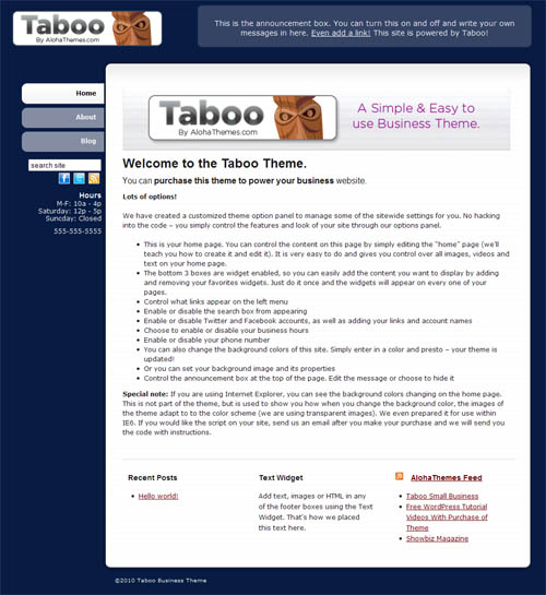 taboo-theme Taboo Business Premium WordPress Theme