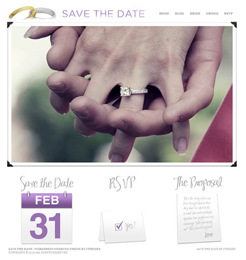 save the date wedding wordpress theme