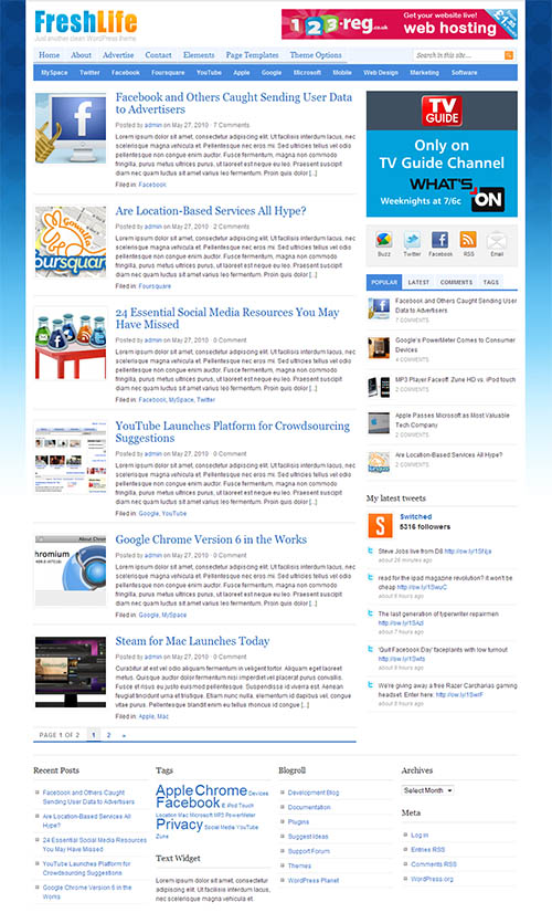 fresh life wordpress theme
