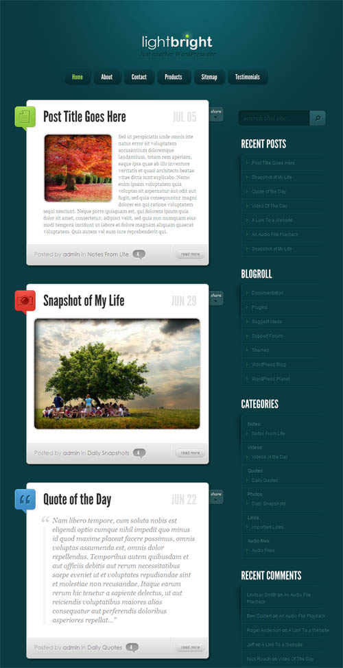 lightbright-wordpress-theme LightBright Microblog WordPress Theme