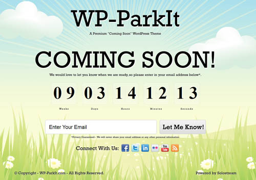 wp-parkit-wordpress-theme Coming Soon WordPress Theme