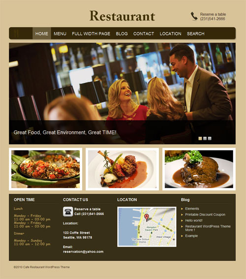restaurant-theme-clover-themes Restaurant WordPress Premium Theme