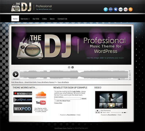 dj-wordpress-theme DJ WordPress Music Theme