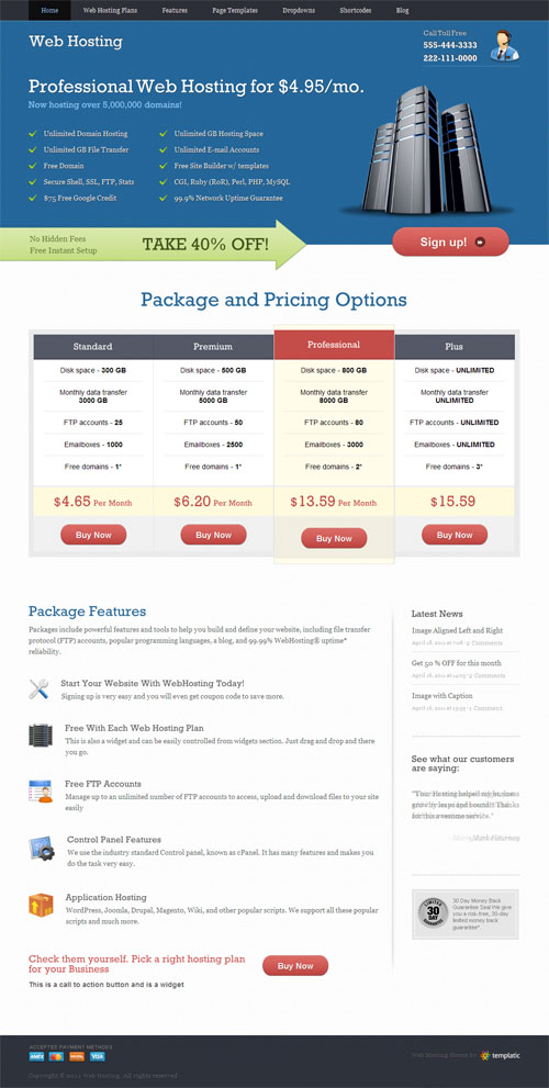 Web Hosting WordPress Theme