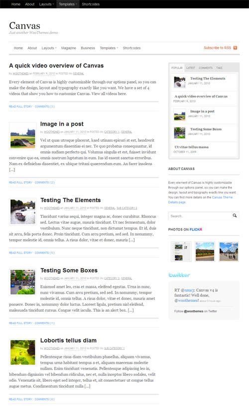 canvas log layout