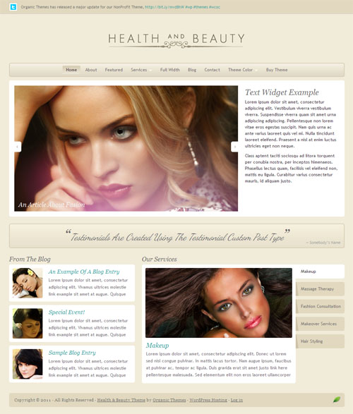 health-beauty-organic health and beauty wordpress theme