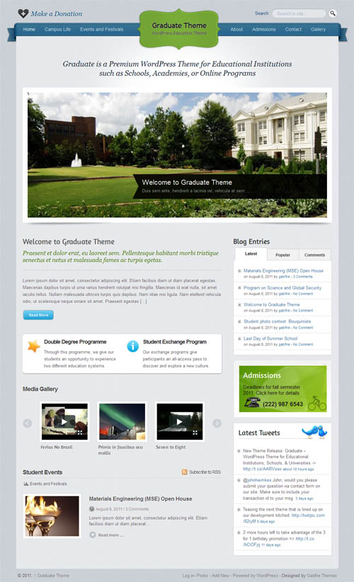 graduate-wordpress-theme Graduate WordPress Education Theme