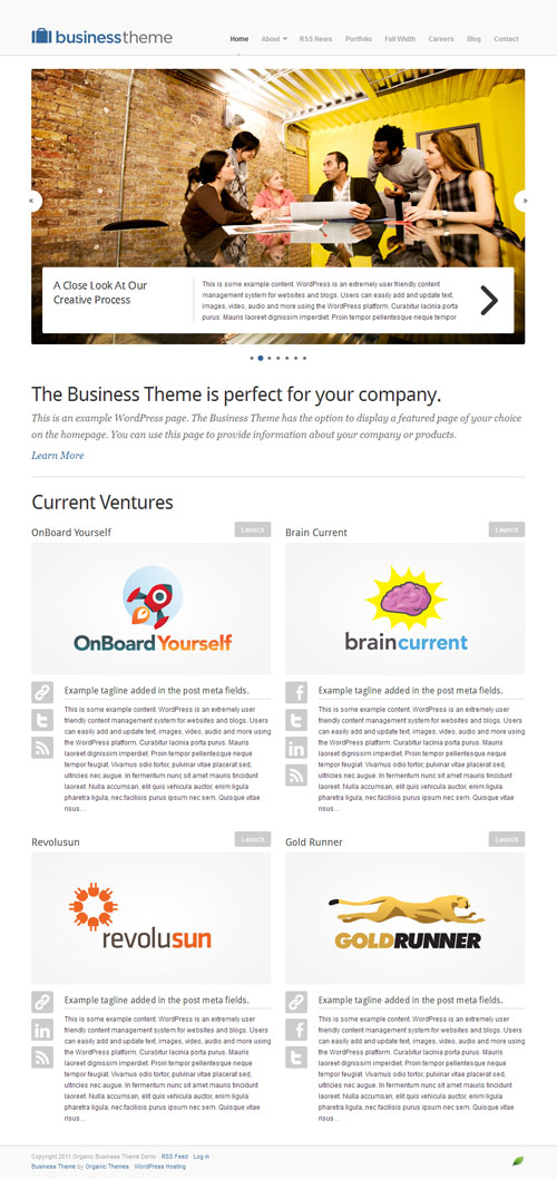 Organic Business WordPress Theme