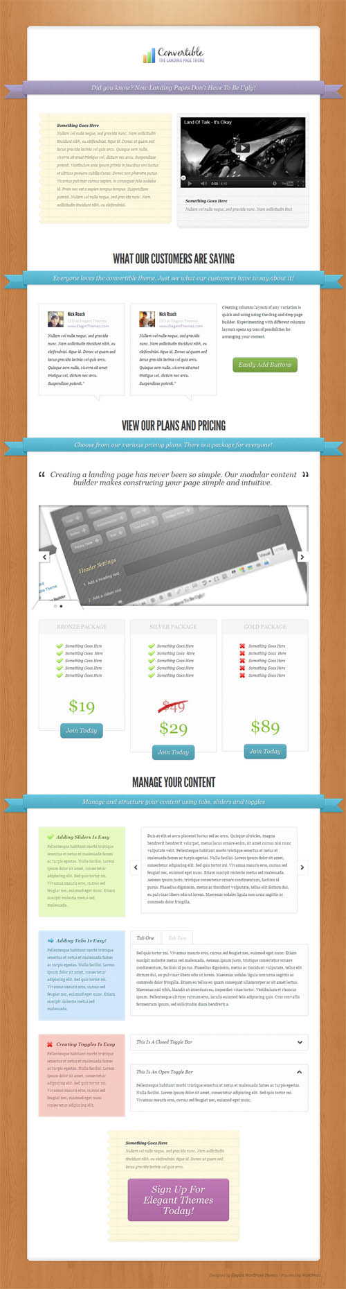 landing page wordpress theme
