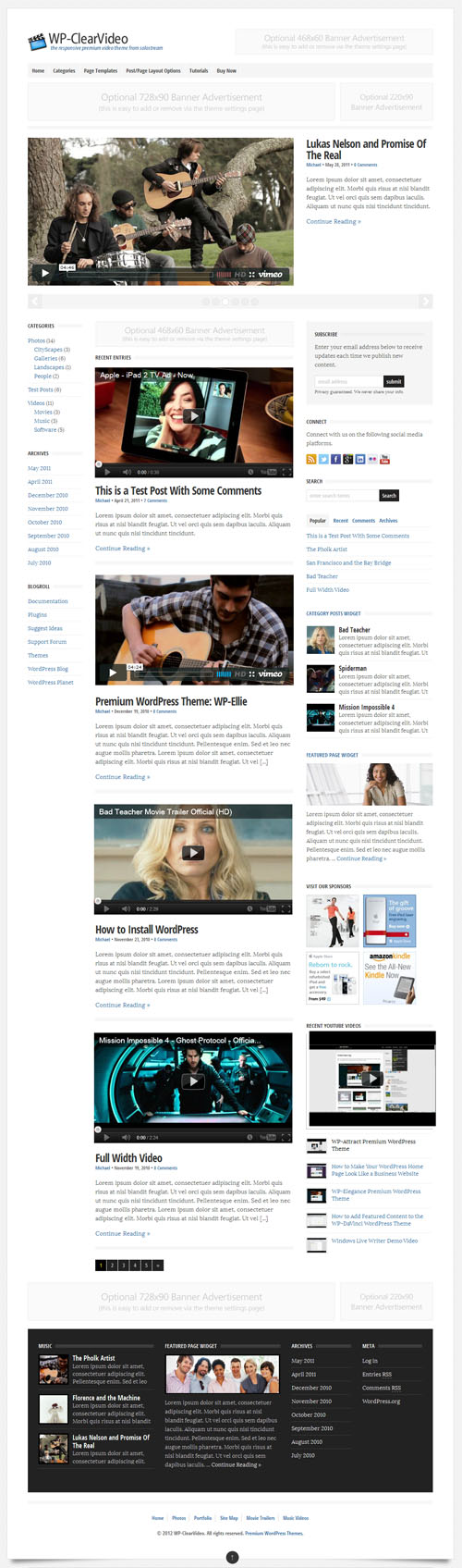 wp-clear-video-wordpress-theme Responsive Video WordPress Theme