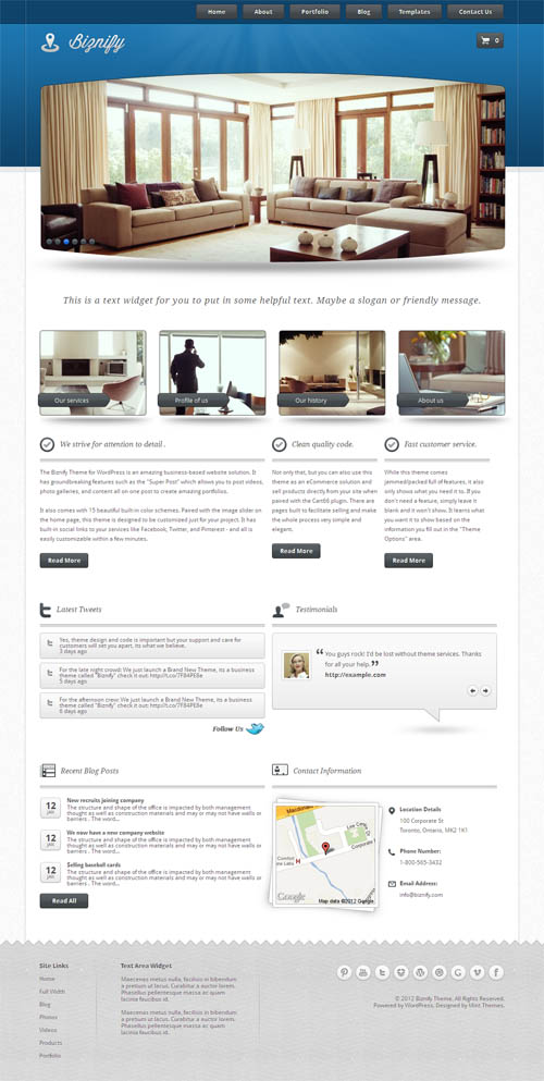 Biznify Premium WordPress Theme