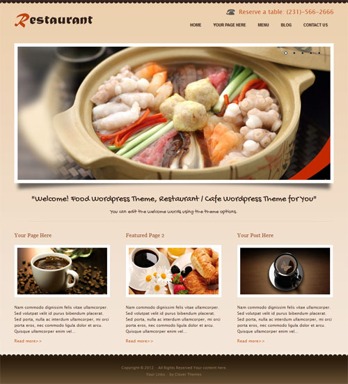 Restaurant WordPress Theme
