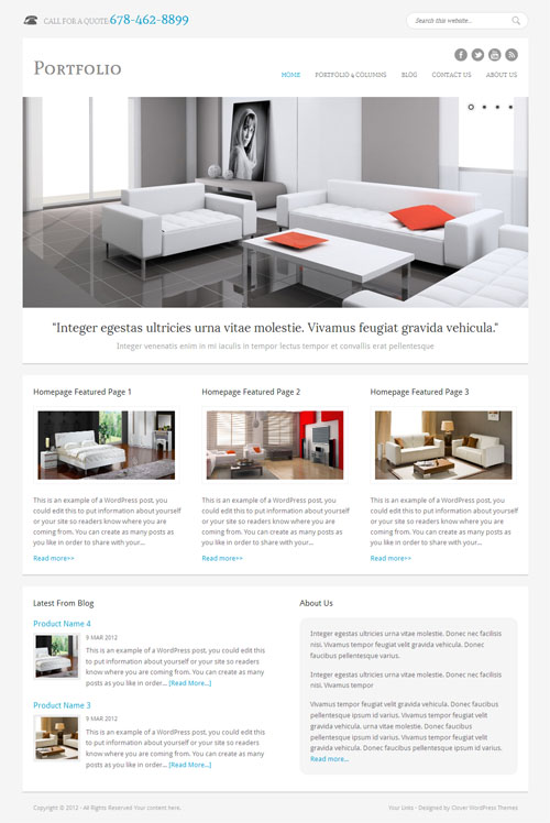 portfolio-clover-themes Modern Business Portfolio WordPress Theme