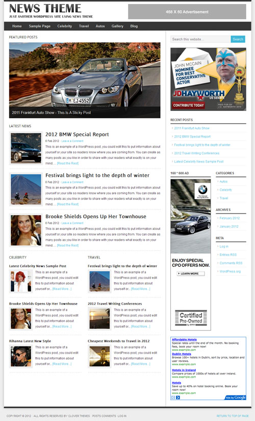 News Theme Magazine WordPress Theme