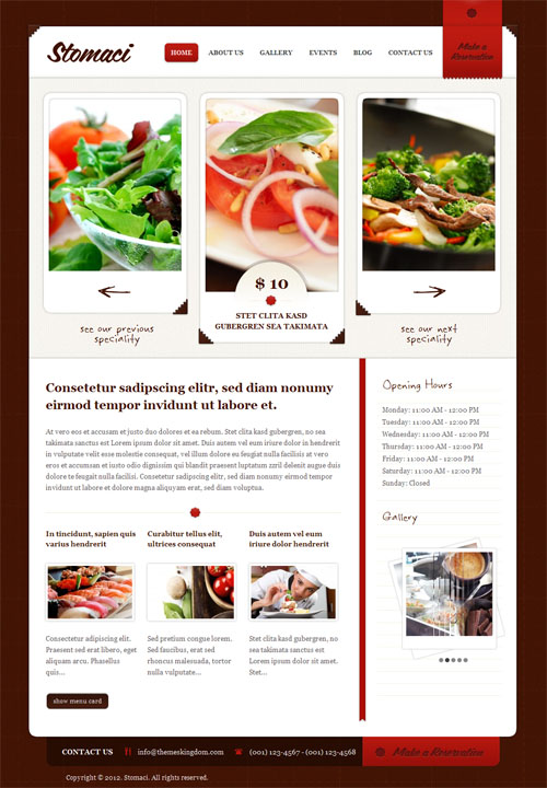 Restaurant, Cafe, Coffee Shop and Food WordPress Themes