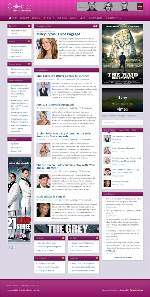 celebizz-wordpress-theme Celebrity News WordPress Theme