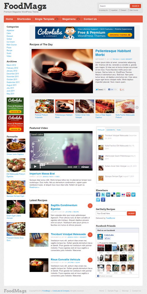 foodmagz-wordpress-theme Food Magazine WordPress Theme