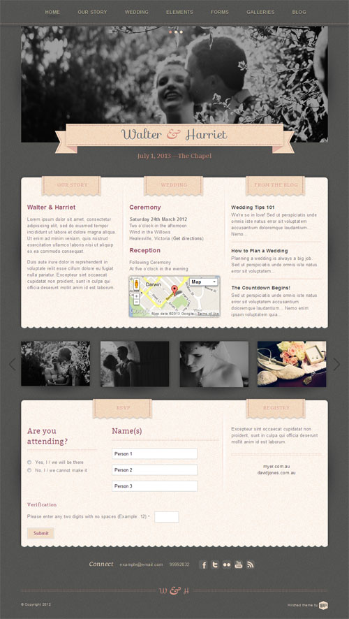 Hitched Responsive Wedding WordPress Theme