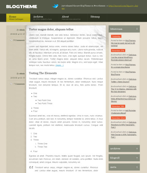 Woo Themes Blog Theme: Free