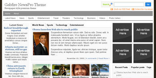 gabfire news pro theme