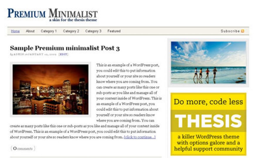 Free Premium Minimalist WordPress Theme