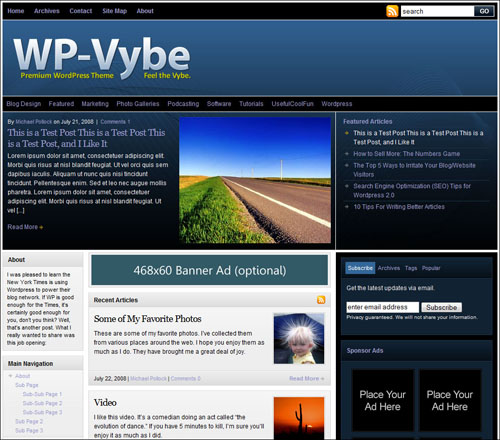 wp-vybe wordpress theme