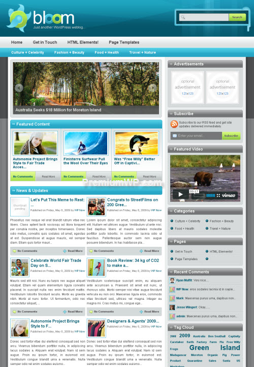 bloom wordpress theme