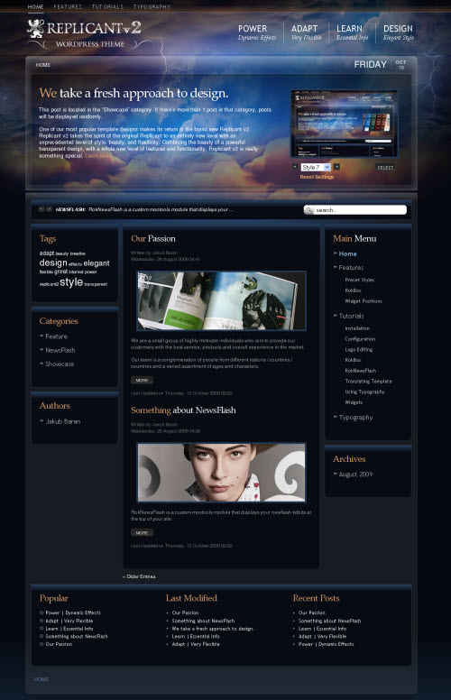 replicant v2 wordpress theme