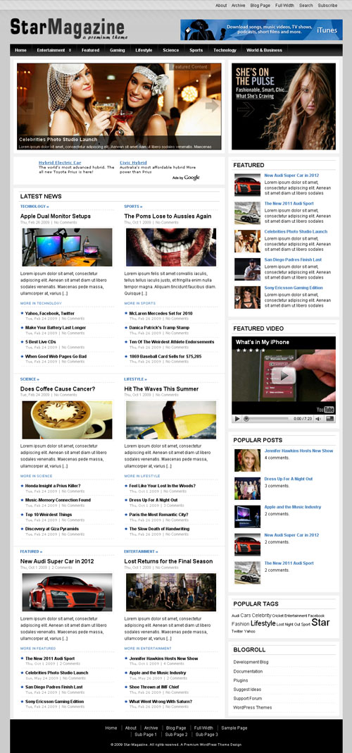 Star Magazine Premium WordPress Theme