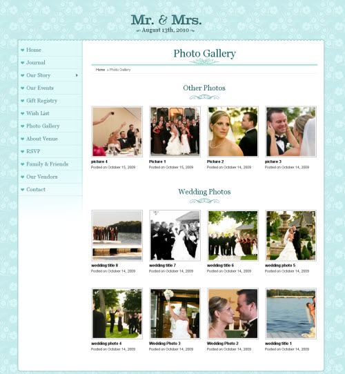 mr and mrs wedding wordpress theme