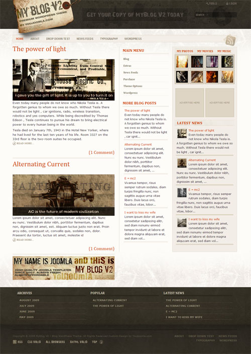 my blog v2 youjoomla wordpress theme