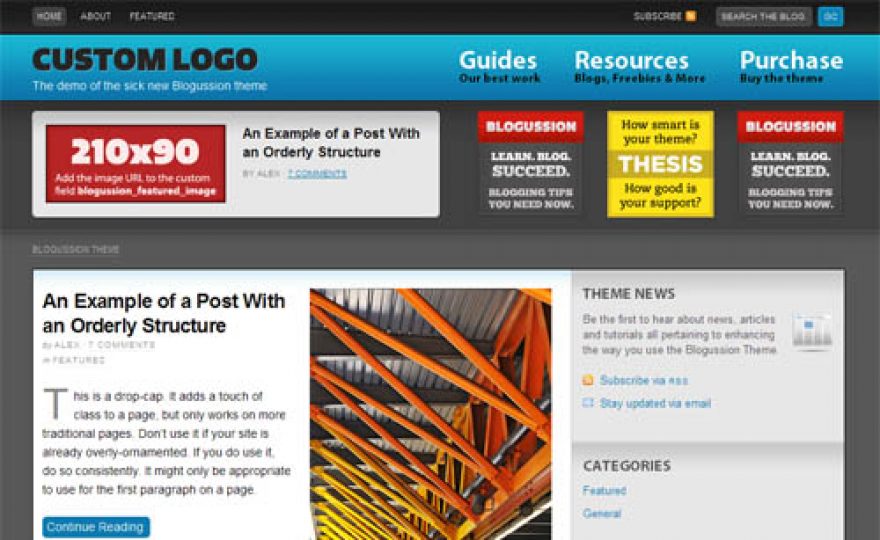 thesis theme blogussion Before getting more serious into selling themes online, the first product he sold was a thesis premium skin used in blogussioncom (before he. thesis theme blogussion Before getting more serious into selling themes online, the first product he sold was a thesis premium skin used in blogussioncom (before he.