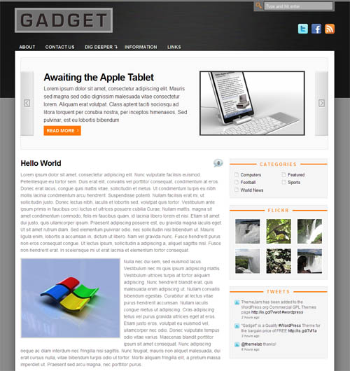 gadget wordpress theme