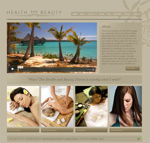 health and beauty wordpress theme