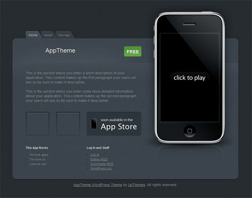 iphone app wordpress theme