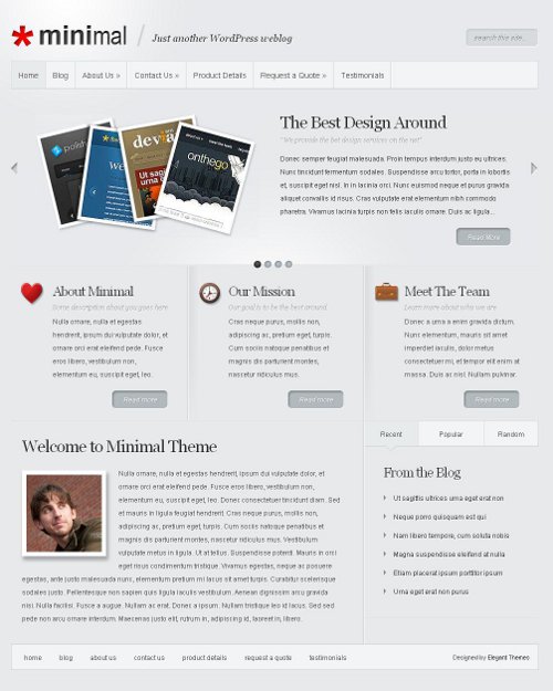 minimal wordpress theme