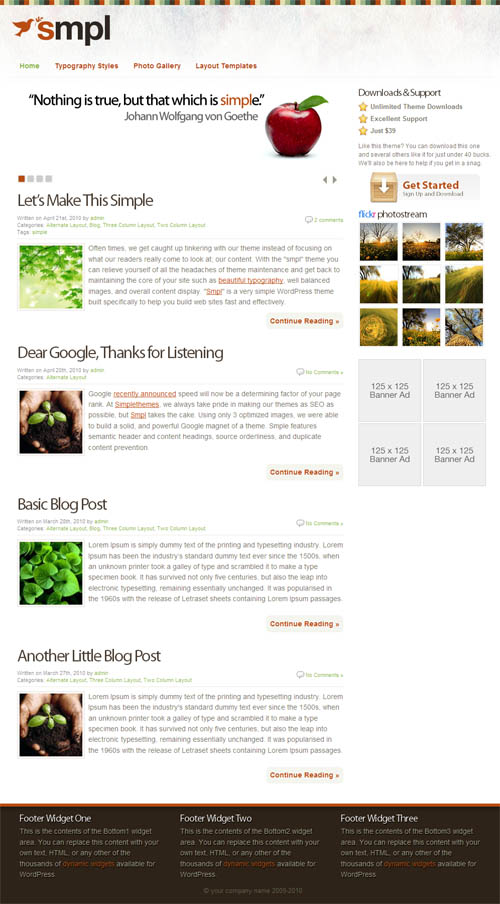 Smpl WordPress Theme